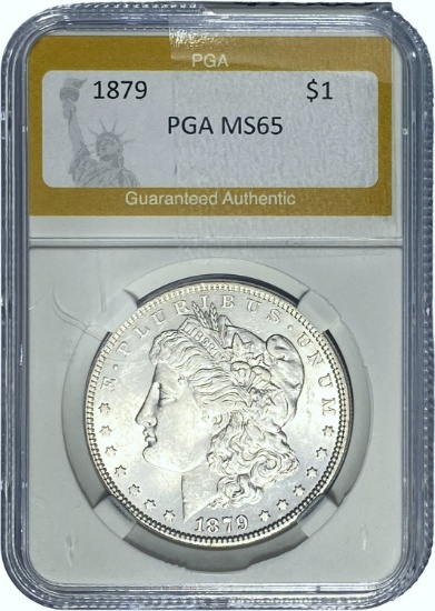1879 Morgan Dollar PGA MS65 SILVER
