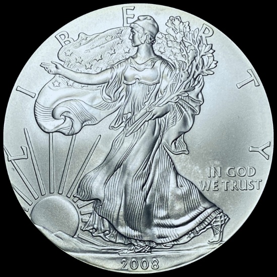 2008-W 1 oz Silver American Eagle GEM BU