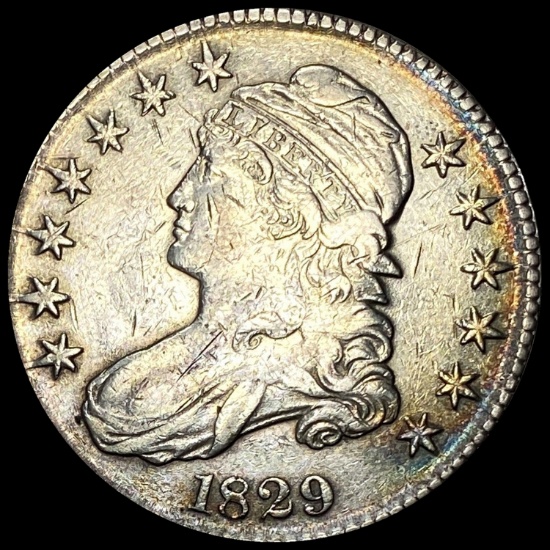 1829 Capped Bust Half Dollar NEARLY UNCIRCULATED