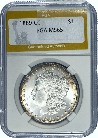 1889-CC Morgan Silver Dollar PGA MS65