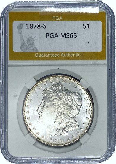 1878-S Morgan Silver Dollar PGA MS65