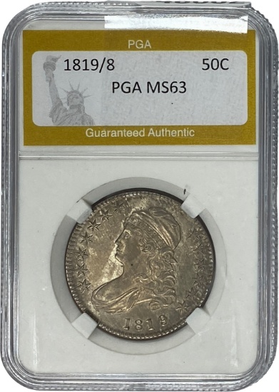 1819/8 Capped Bust Half Dollar PGA MS63