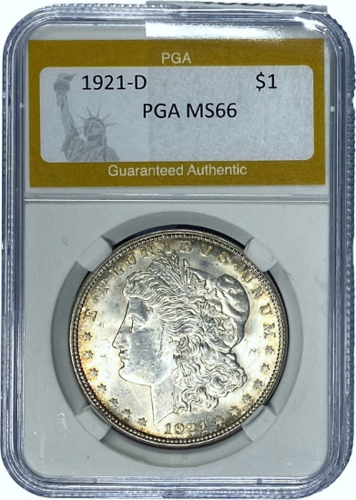 1921-D Morgan Dollar PGA MS66