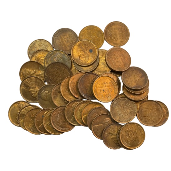 1909 Wheat Penny Roll[48]Coins