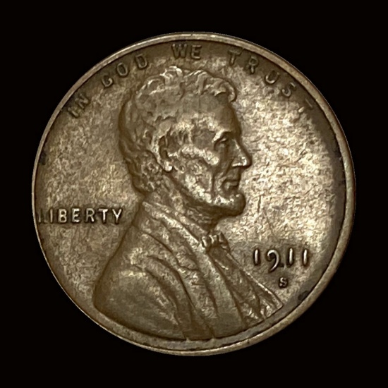 1911-S Bronze Lincoln Wheat Cent NICELY CIRCULATED