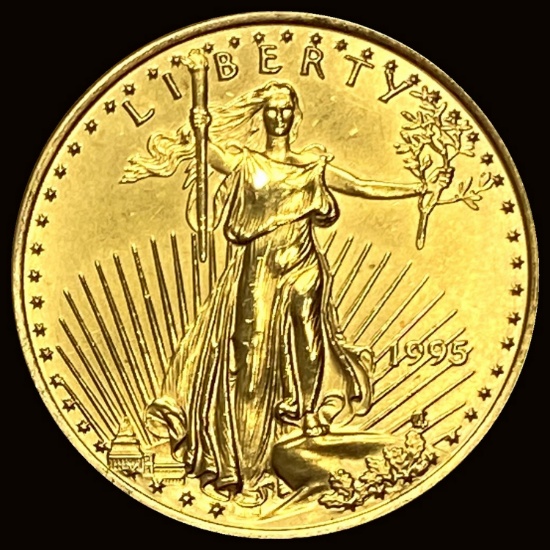 1995 1/4 oz Gold American Eagle $10 GEM BU