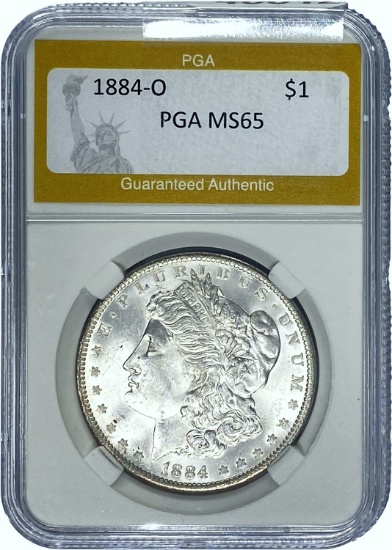1884-O Morgan Dollar PGA MS65