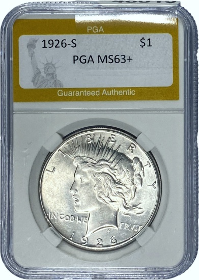 1926-S Peace Dollar PGA MS63+