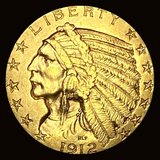 1912 Indian Head Half Eagle $5 Gold LIGHTLY CIRCULATED