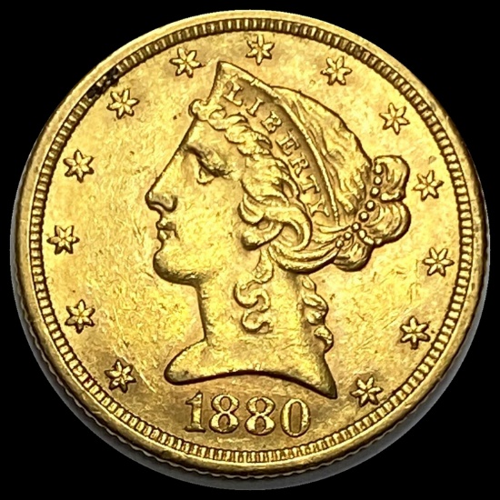 1880 $5 Liberty Head Half Eagle NICELY CIRCULATED