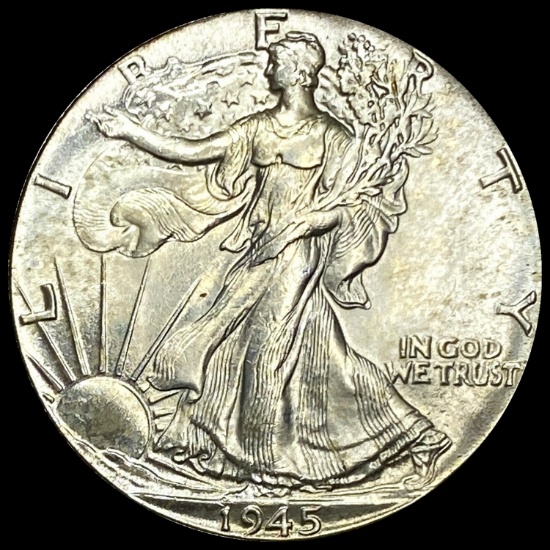 1945 Silver Walking Liberty Half Dollar LIGHTLY CIRCULATED
