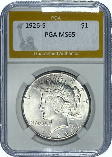 1926-S Peace Dollar PGA MS65