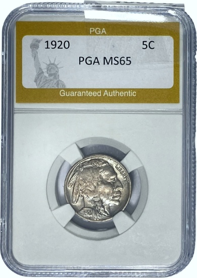 1920 5C Buffalo Nickel PGA MS65