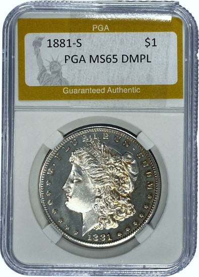 1881-S Morgan Dollar PGA MS65 DMPL