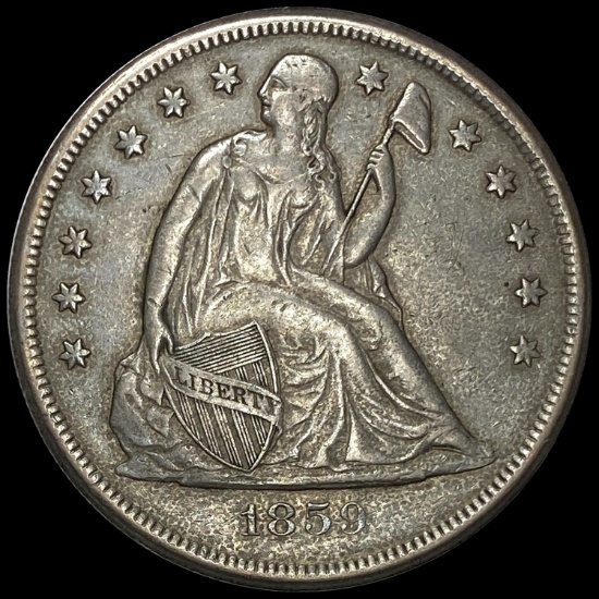 1859-O Silver Seated Liberty Dollar NICELY CIRCULATED