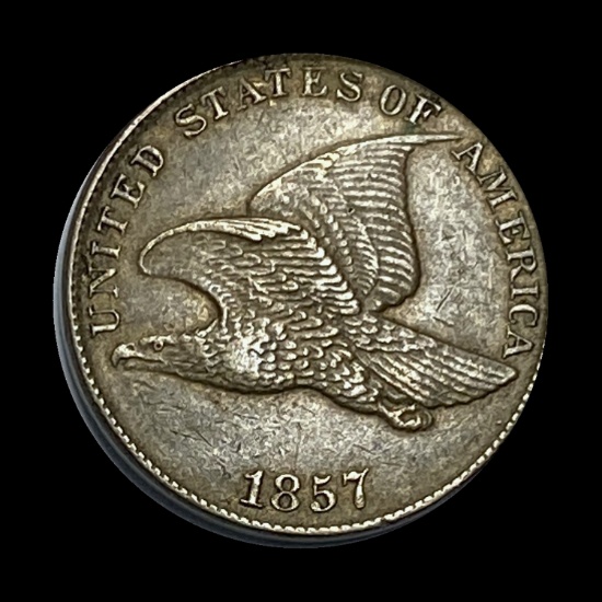 1857 Copper-Nickel Flying Eagle Cent NEARLY UNCIRCULATED
