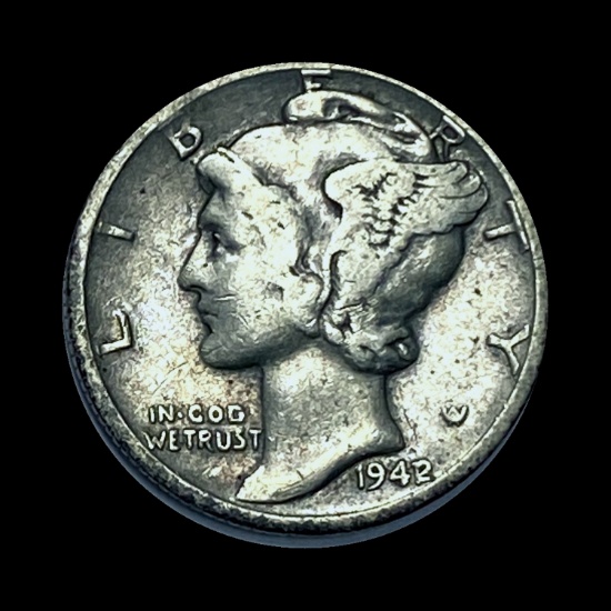 1942-S Silver Mercury Dime CHOICE BU