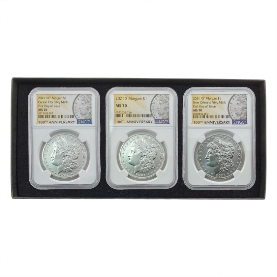 [3] 2021 Morgan Silver Dollar NGC MS70