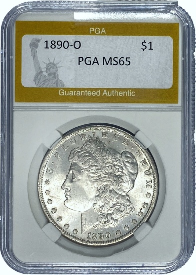 1890-O Morgan Dollar PGA MS65