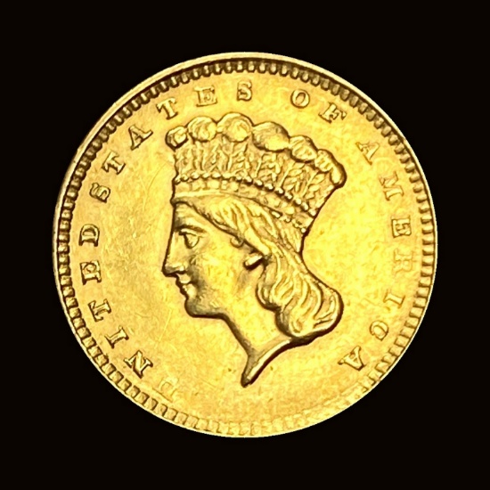 1856 Gold $1 Indian Head Type 2 NICELY CIRCULATED