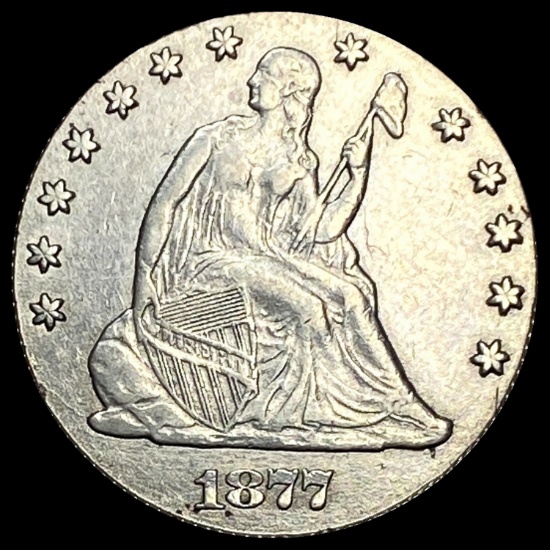 1877-CC Silver Seated Liberty Quarter CLOSELY UNCIRCULATED