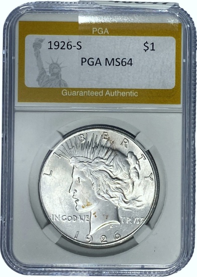 1926-S Peace Dollar PGA MS64