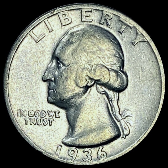 1936-D Silver Washington Quarter CHOICE AU