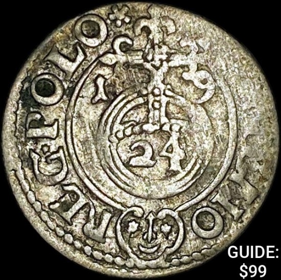 [1587-1632] Poland Sigismund III Silver 3 Polker CLOSELY UNCIRCULATED