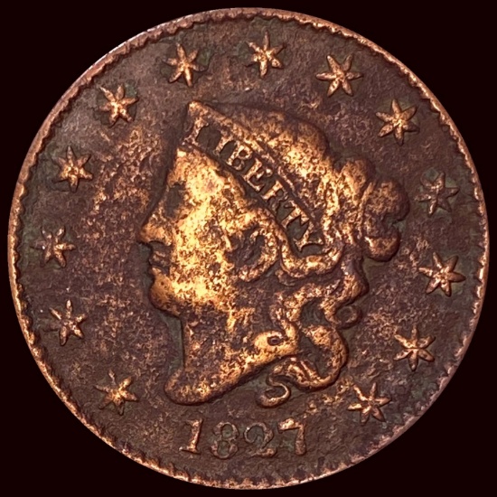 1827 Coronet Head Large Cent CLOSELY UNCIRCULATED