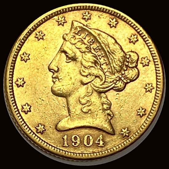 1904-S Gold $5 Half Eagle CLOSELY UNCIRCULATED
