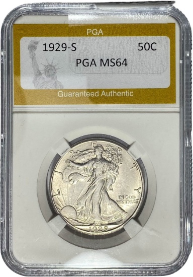 1929-S Walking Liberty Half Dollar PGA MS64