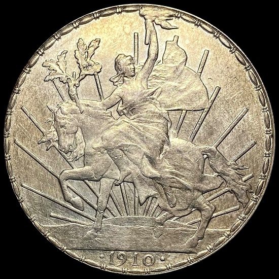 1910 Mexico Silver 1 Peso UNCIRCULATED