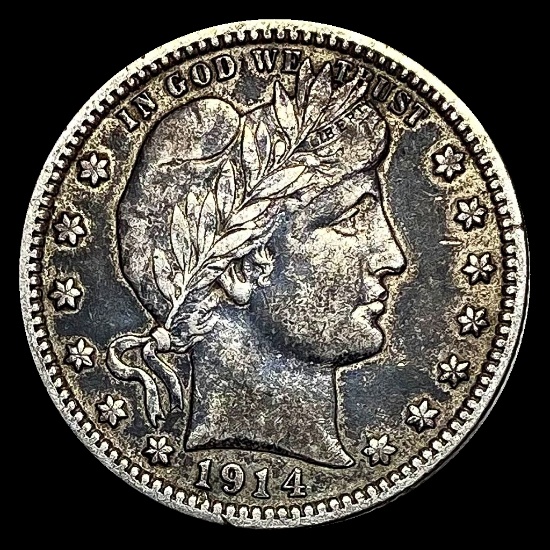 1914-D Silver Barber Quarter LIGHTLY CIRCULATED