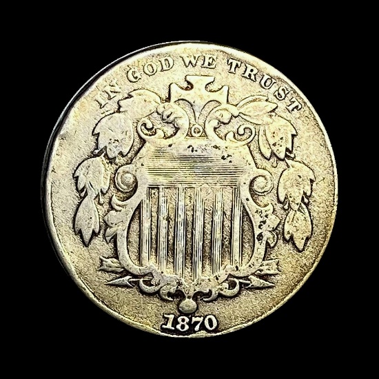 1870 Shield Nickel LIGHTLY CIRCULATED