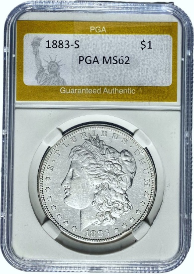 1883-S Morgan Dollar PGA MS62