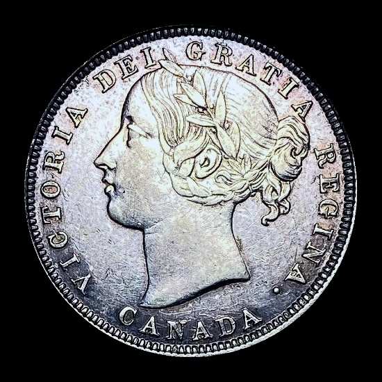 1858 Canada Silver 20 Cents CHOICE AU