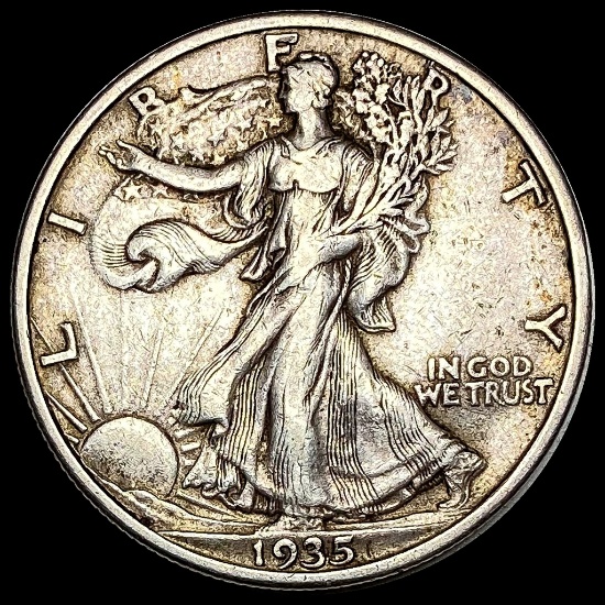 1935-S Silver Walking Liberty Half Dollar LIGHTLY CIRCULATED
