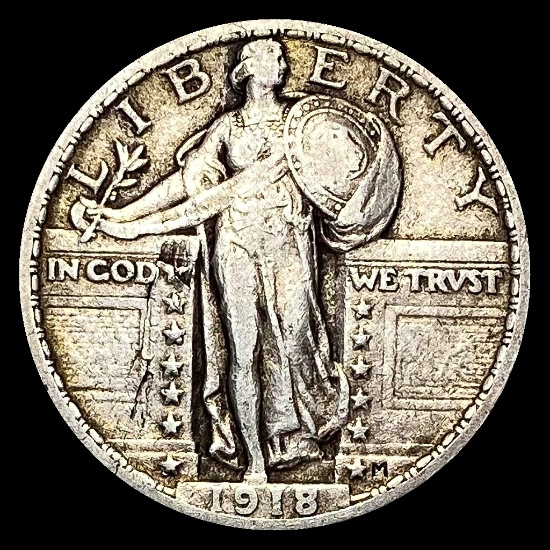 1918 Standing Liberty Quarter LIGHTLY CIRCULATED