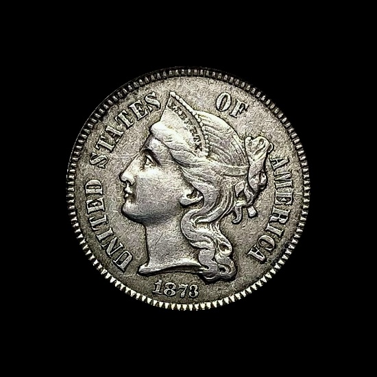 1873 Nickel Three-Cent Piece LIGHTLY CIRCULATED