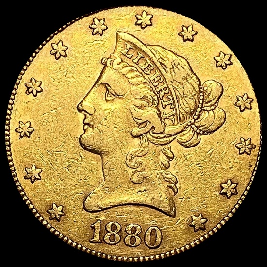 1880 $10 Liberty Head Eagle Gold Coin NEARLY UNCIRCULATED