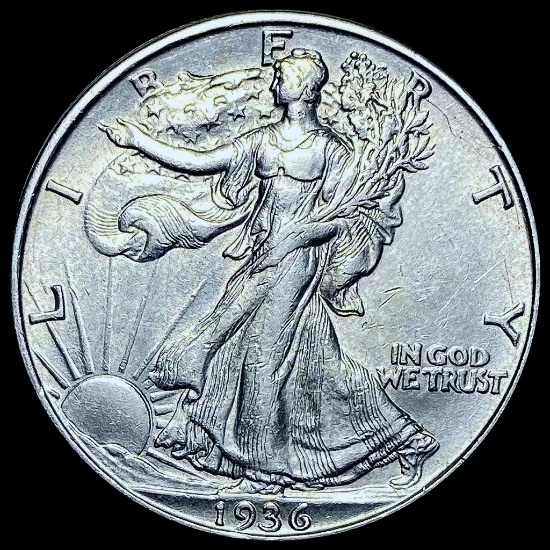 1936-D Silver Walking Liberty Half Dollar CHOICE AU