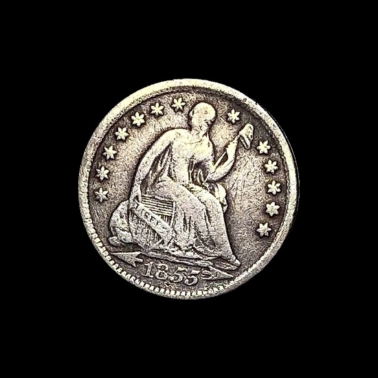 1853 Seated Liberty Half Dime ( Arrows) LIGHTLY CIRCULATED