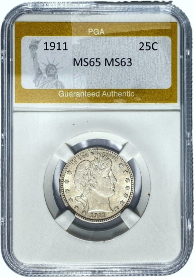 1911 25C PGA MS65 MS63