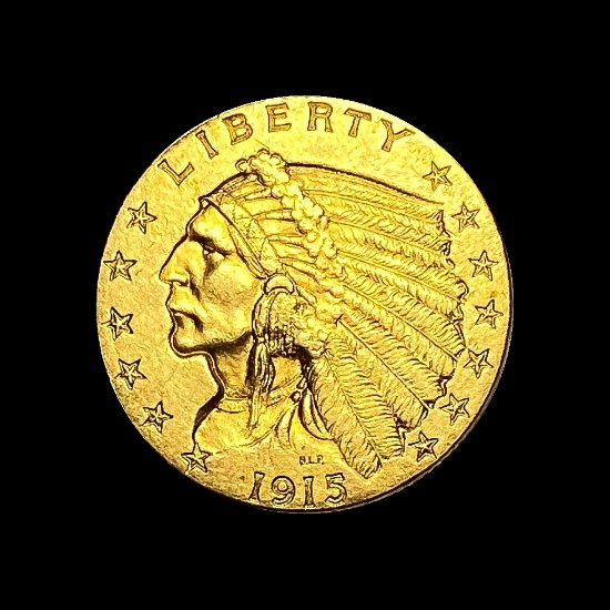 1915 Indian Head Gold $2.50 Quarter Eagle CHOICE AU