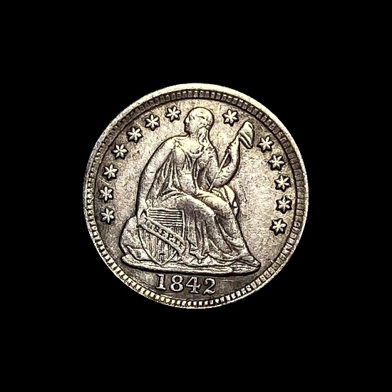 1842 Seated Liberty Half Dime CLOSELY UNCIRCULATED