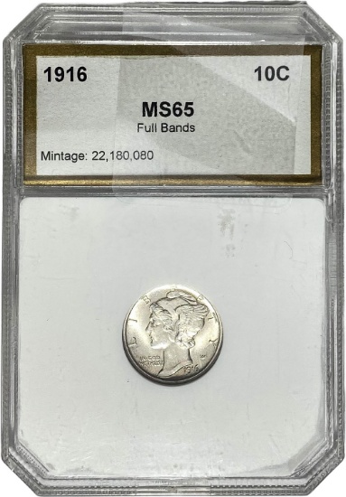 1916 Mercury Dime MS65 Full Bands