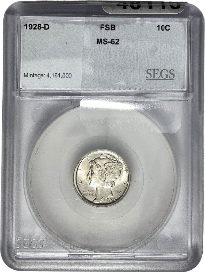1928-D Mercury Dime SEGS MS-62
