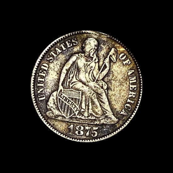 1875-CC Silver Seated Liberty Dime LIGHTLY CIRCULATED