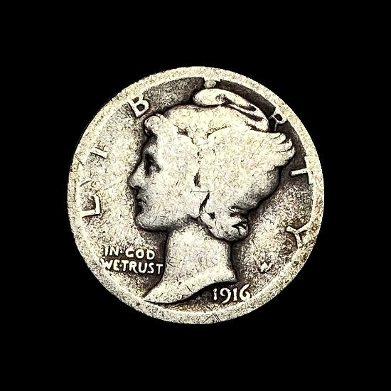 1916-D Mercury Dime NICELY CIRCULATED