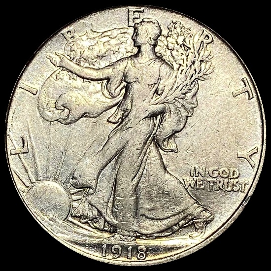 1918 Walking Liberty Half Dollar LIGHTLY CIRCULATED
